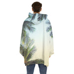 Vintage Coconut Tree Print Hoodie Blanket