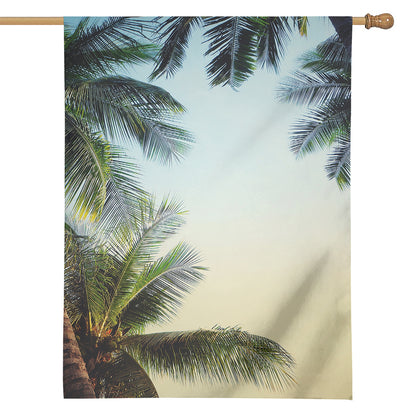 Vintage Coconut Tree Print House Flag