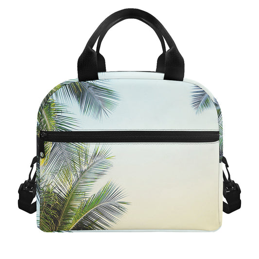 Vintage Coconut Tree Print Insulated Lunch Bag