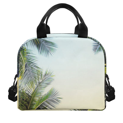 Vintage Coconut Tree Print Insulated Lunch Bag