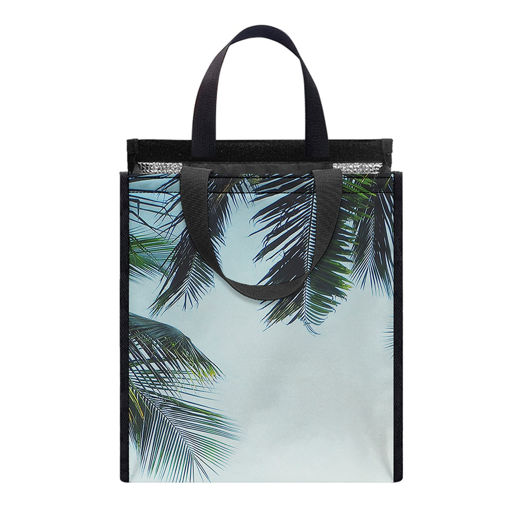 Vintage Coconut Tree Print Insulated Lunch Tote