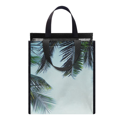 Vintage Coconut Tree Print Insulated Lunch Tote