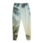 Vintage Coconut Tree Print Jogger Pants