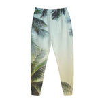 Vintage Coconut Tree Print Jogger Pants