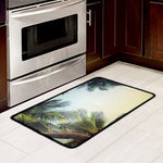 Vintage Coconut Tree Print Kitchen Mat