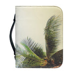 Vintage Coconut Tree Print Leather Bible Cover
