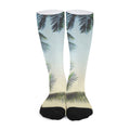 Vintage Coconut Tree Print Long Socks