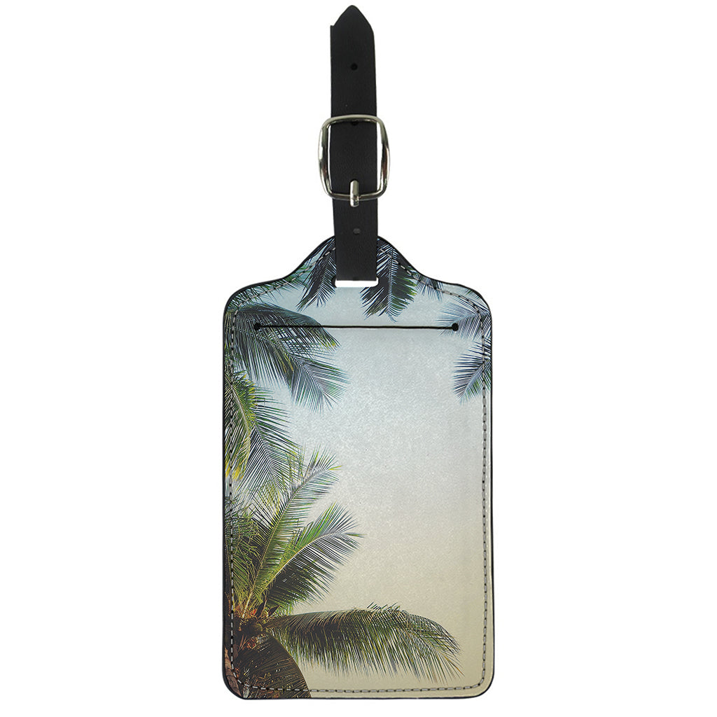 Vintage Coconut Tree Print Luggage Tag