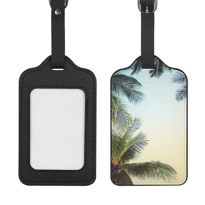 Vintage Coconut Tree Print Luggage Tag