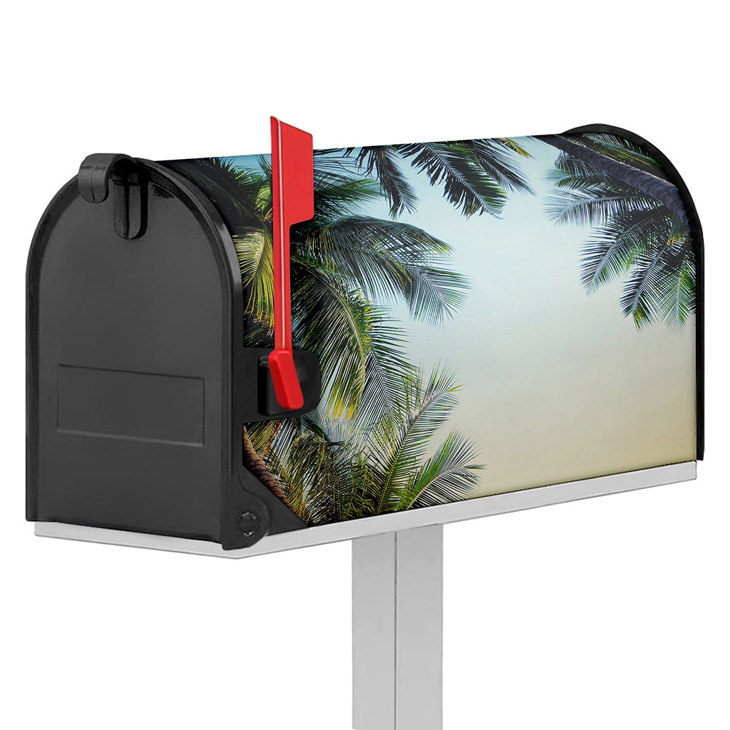 Vintage Coconut Tree Print Mailbox Cover