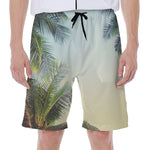 Vintage Coconut Tree Print Men's Beach Shorts