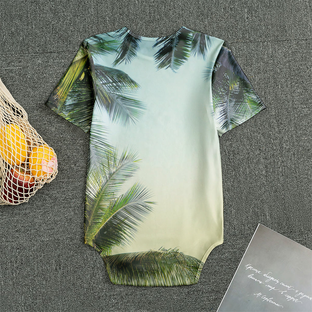 Vintage Coconut Tree Print Men's Bodysuit