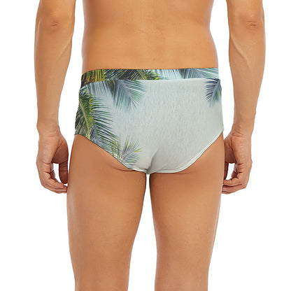Vintage Coconut Tree Print Men's Briefs