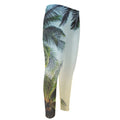 Vintage Coconut Tree Print Men's Compression Pants