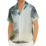Vintage Coconut Tree Print Men's Deep V-Neck Shirt