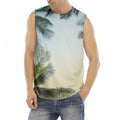 Vintage Coconut Tree Print Men's Fitness Tank Top