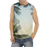 Vintage Coconut Tree Print Men's Fitness Tank Top