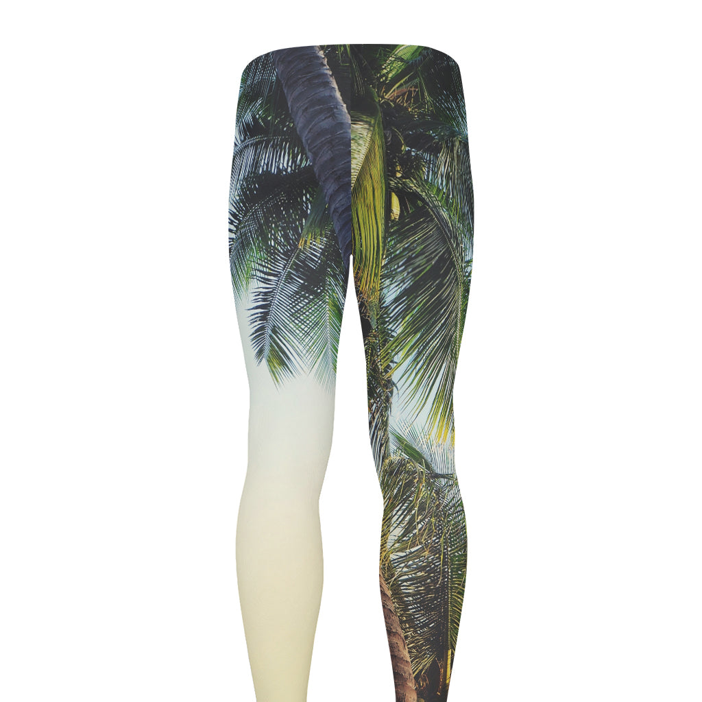 Vintage Coconut Tree Print Men's leggings