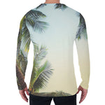 Vintage Coconut Tree Print Men's Long Sleeve T-Shirt