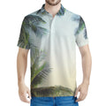 Vintage Coconut Tree Print Men's Polo Shirt