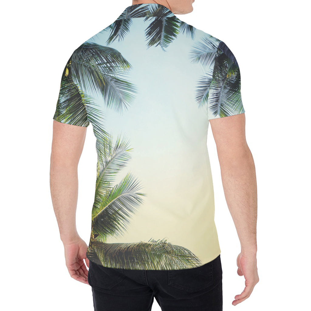 Vintage Coconut Tree Print Men's Shirt