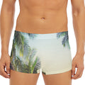 Vintage Coconut Tree Print Men's Short Boxer Briefs