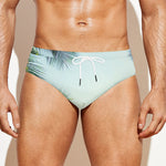Vintage Coconut Tree Print Men's Swim Briefs