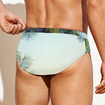 Vintage Coconut Tree Print Men's Swim Briefs
