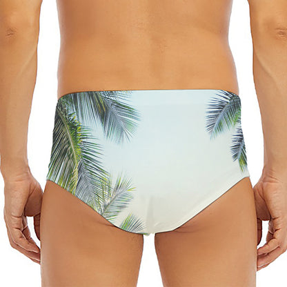 Vintage Coconut Tree Print Men's Triangle Swim Briefs
