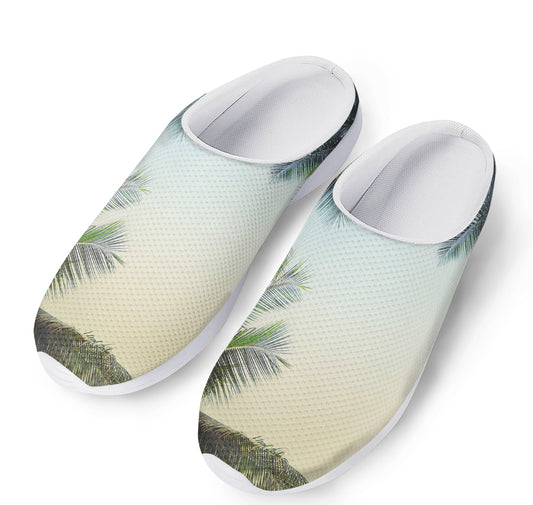 Vintage Coconut Tree Print Mesh Casual Shoes