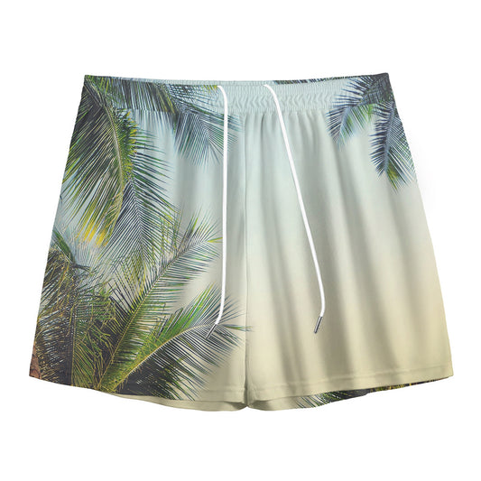 Vintage Coconut Tree Print Mesh Shorts