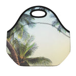 Vintage Coconut Tree Print Neoprene Lunch Bag