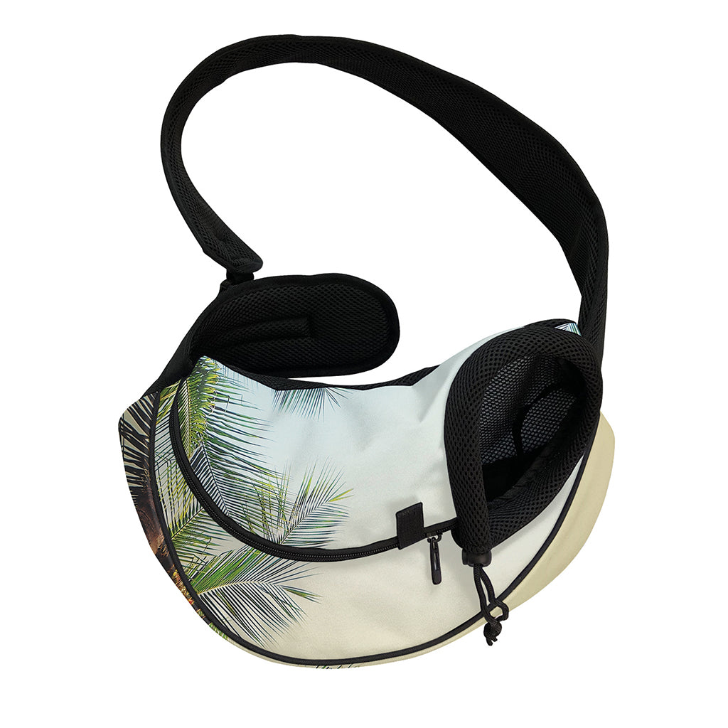 Vintage Coconut Tree Print Pet Sling Carrier