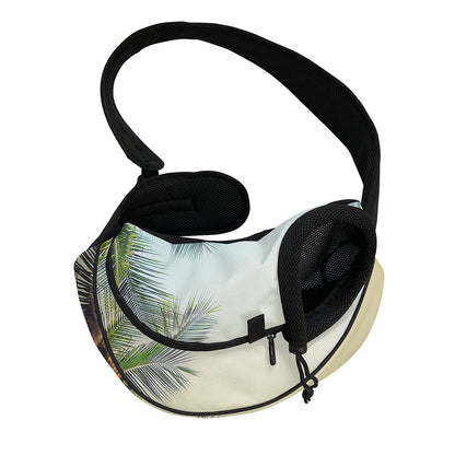 Vintage Coconut Tree Print Pet Sling Carrier