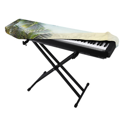 Vintage Coconut Tree Print Piano Keyboard Cover