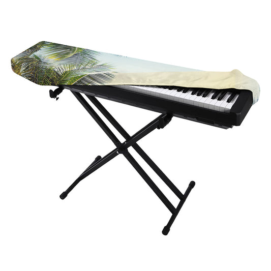 Vintage Coconut Tree Print Piano Keyboard Cover