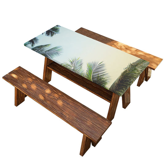 Vintage Coconut Tree Print Picnic Table Cover