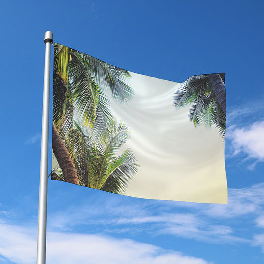 Vintage Coconut Tree Print Polyester Flag