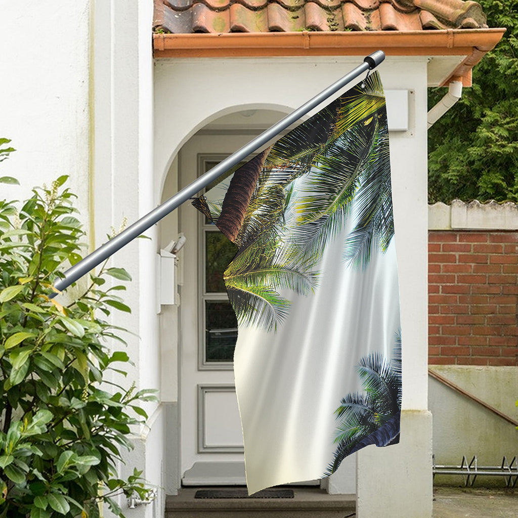 Vintage Coconut Tree Print Polyester Flag