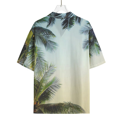 Vintage Coconut Tree Print Rayon Hawaiian Shirt