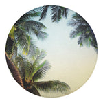Vintage Coconut Tree Print Round Blanket