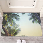Vintage Coconut Tree Print Rubber Doormat