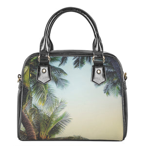 Vintage Coconut Tree Print Shoulder Handbag