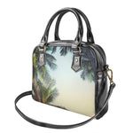 Vintage Coconut Tree Print Shoulder Handbag