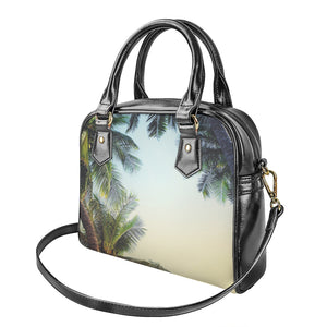 Vintage Coconut Tree Print Shoulder Handbag