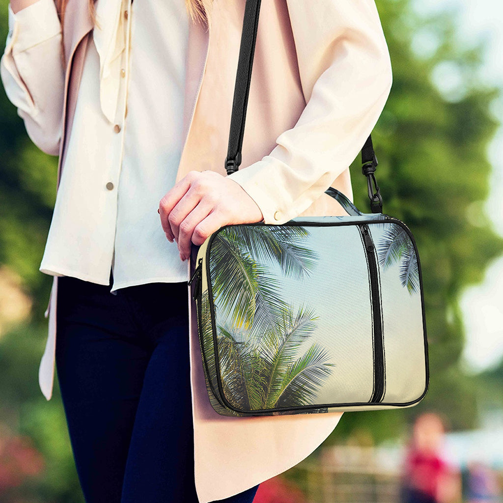 Vintage Coconut Tree Print Shoulder Strap Bible Bag