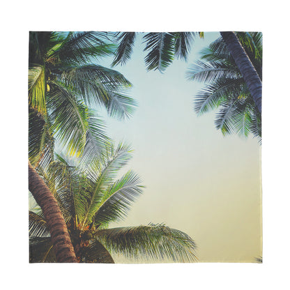 Vintage Coconut Tree Print Silk Bandana