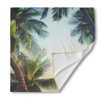Vintage Coconut Tree Print Silk Bandana