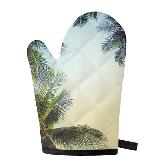 Vintage Coconut Tree Print Single Oven Mitt