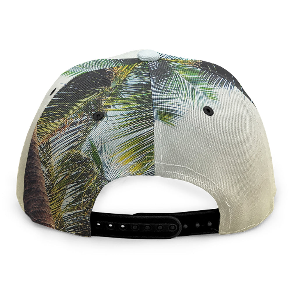 Vintage Coconut Tree Print Snapback Cap